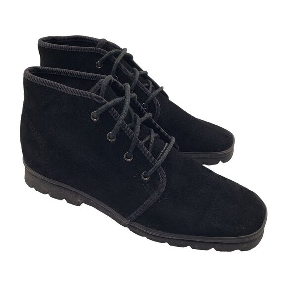 Keds Suede Chukka Ankle Booties Womens 7 Lace Up Booties Flats Black #WH7955M - Picture 1 of 11